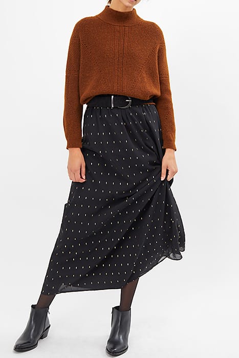 BLACK GOLD FOIL FLOWER PRINT LONG DRESS 3