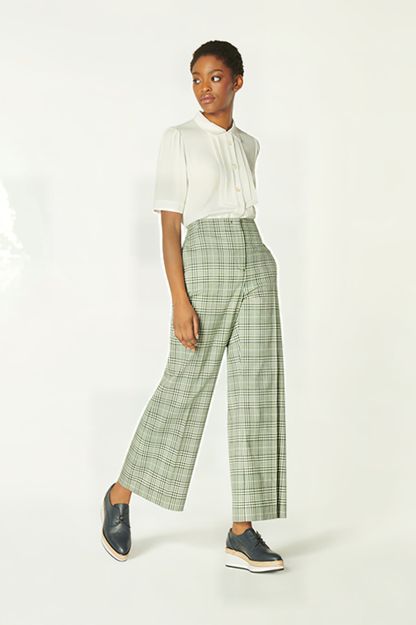 FAYE WIDE-LEG & FLARED JEANS  GREEN 1