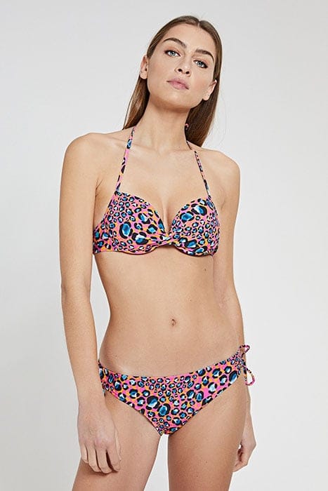 LADIES LEOPARD SPOT LUCA PUSH UP BIKINI AZALEA PINK 1