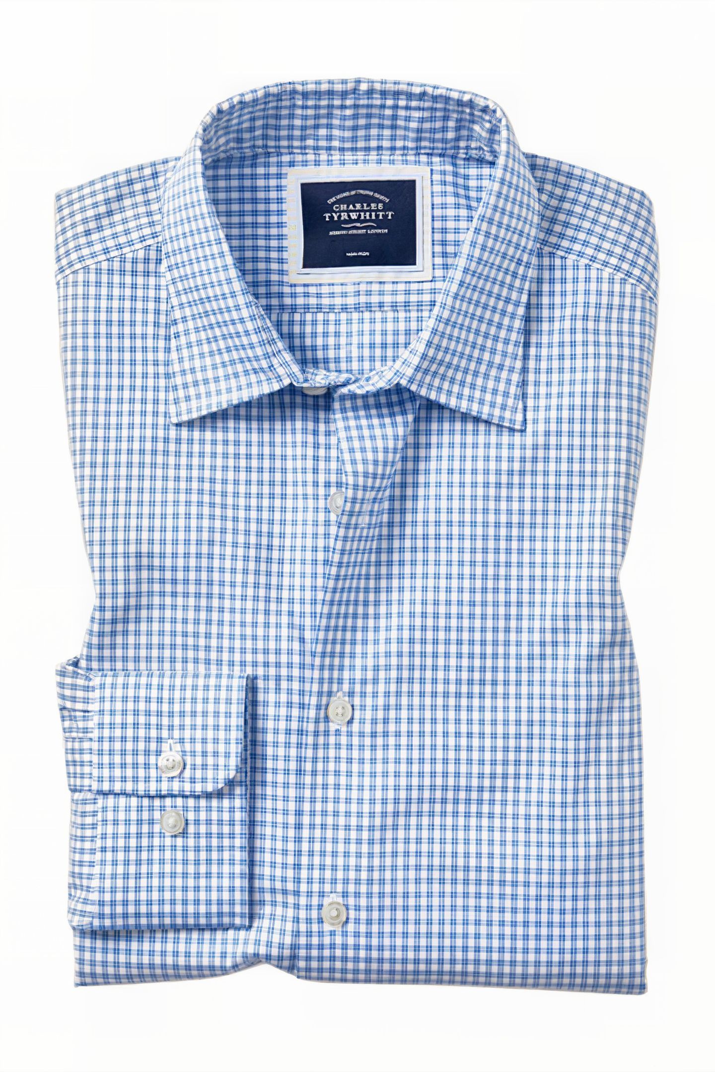 BLUE EXTRA SLIM FIT CLASSIC COLLAR BRIGHTON COLLECTION CHECK 3