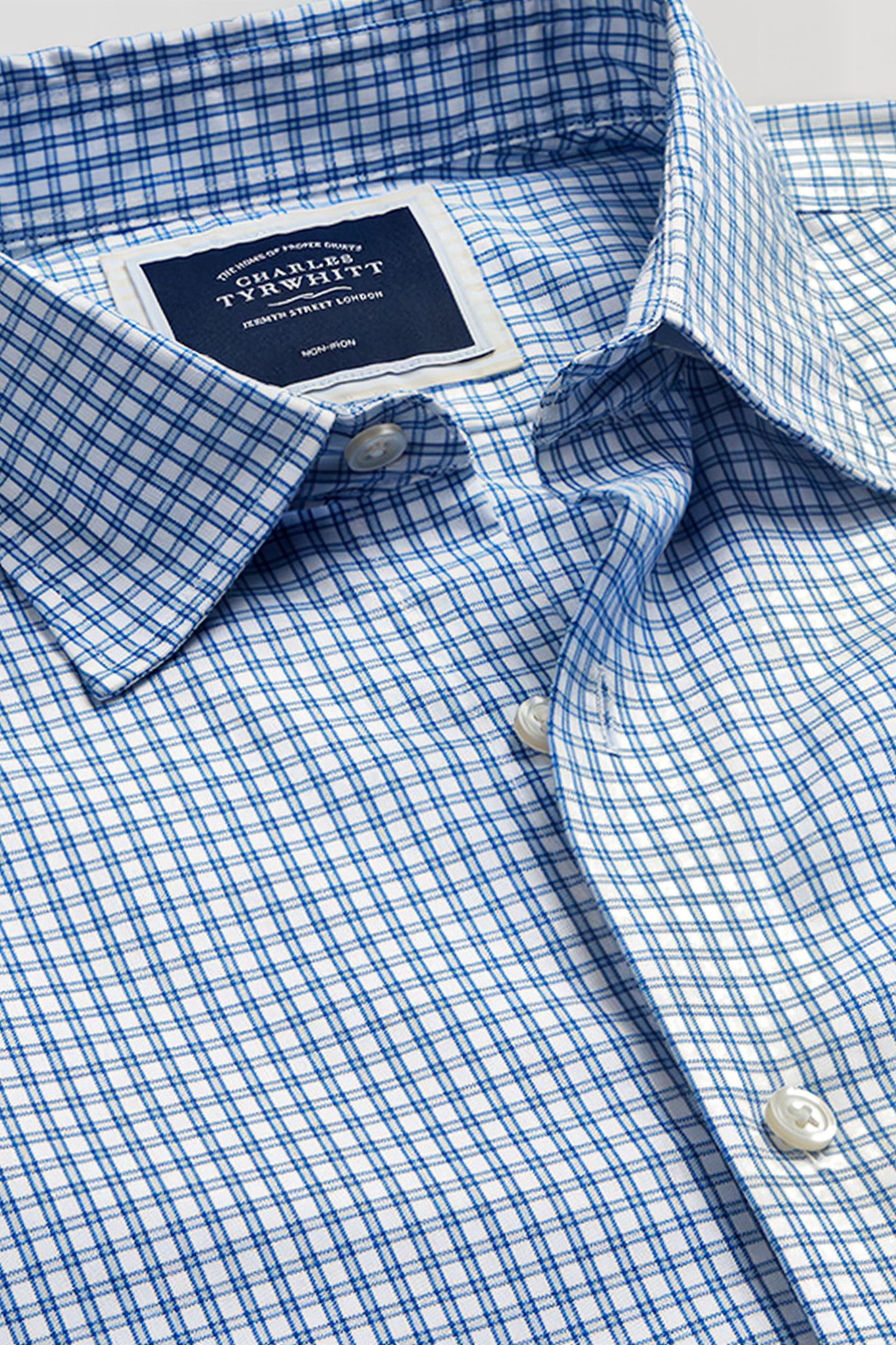 BLUE EXTRA SLIM FIT CLASSIC COLLAR BRIGHTON COLLECTION CHECK 4