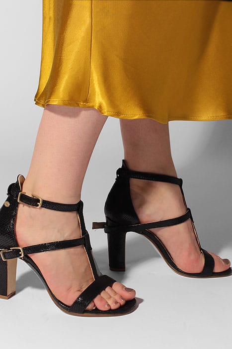 FRS0374 SANDALETTE 8,5 CM PRINTED LEATHER BLACK 5