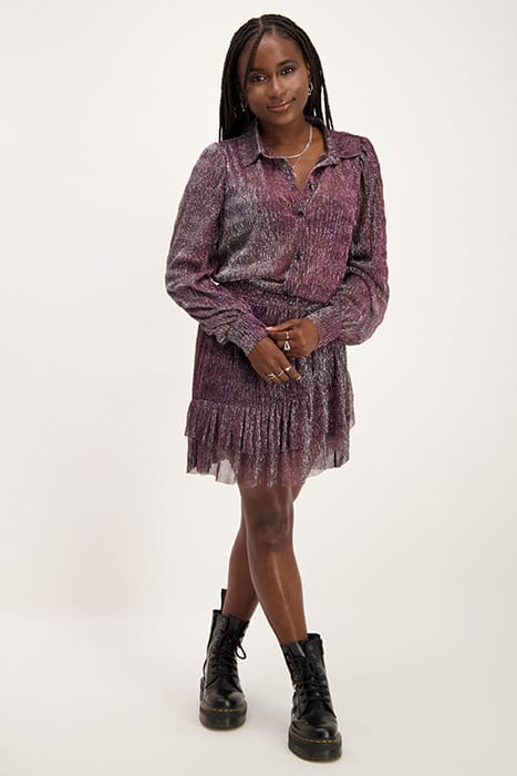PAARSE BLOUSE MET PLISSÉ PINK PINK 4