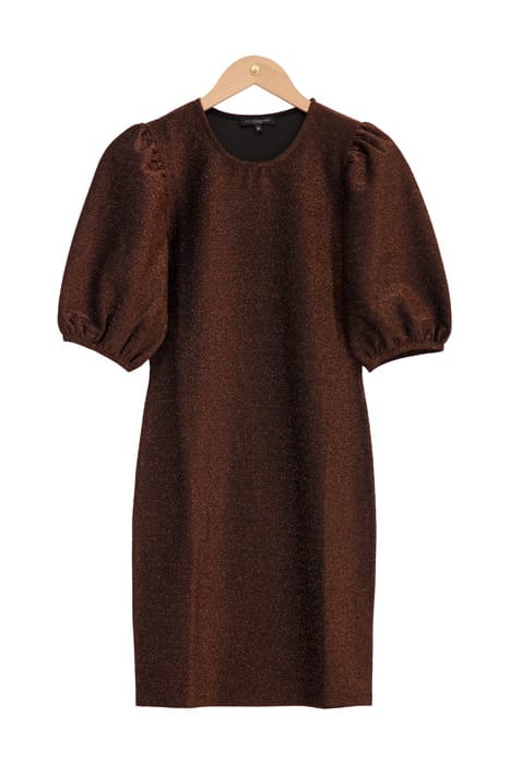 BRUINE GLITTER JURK MET POFMOUW BRONZE BRONZE 1