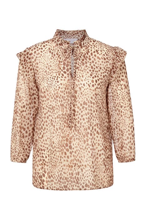 BLOUSE PRINTED WITH RUFFLES BEIGE 1