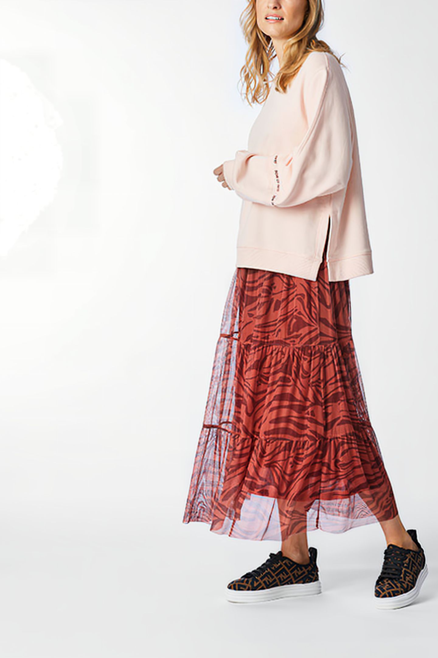 SKIRT PRINTED MESH GINGER SPICE 2