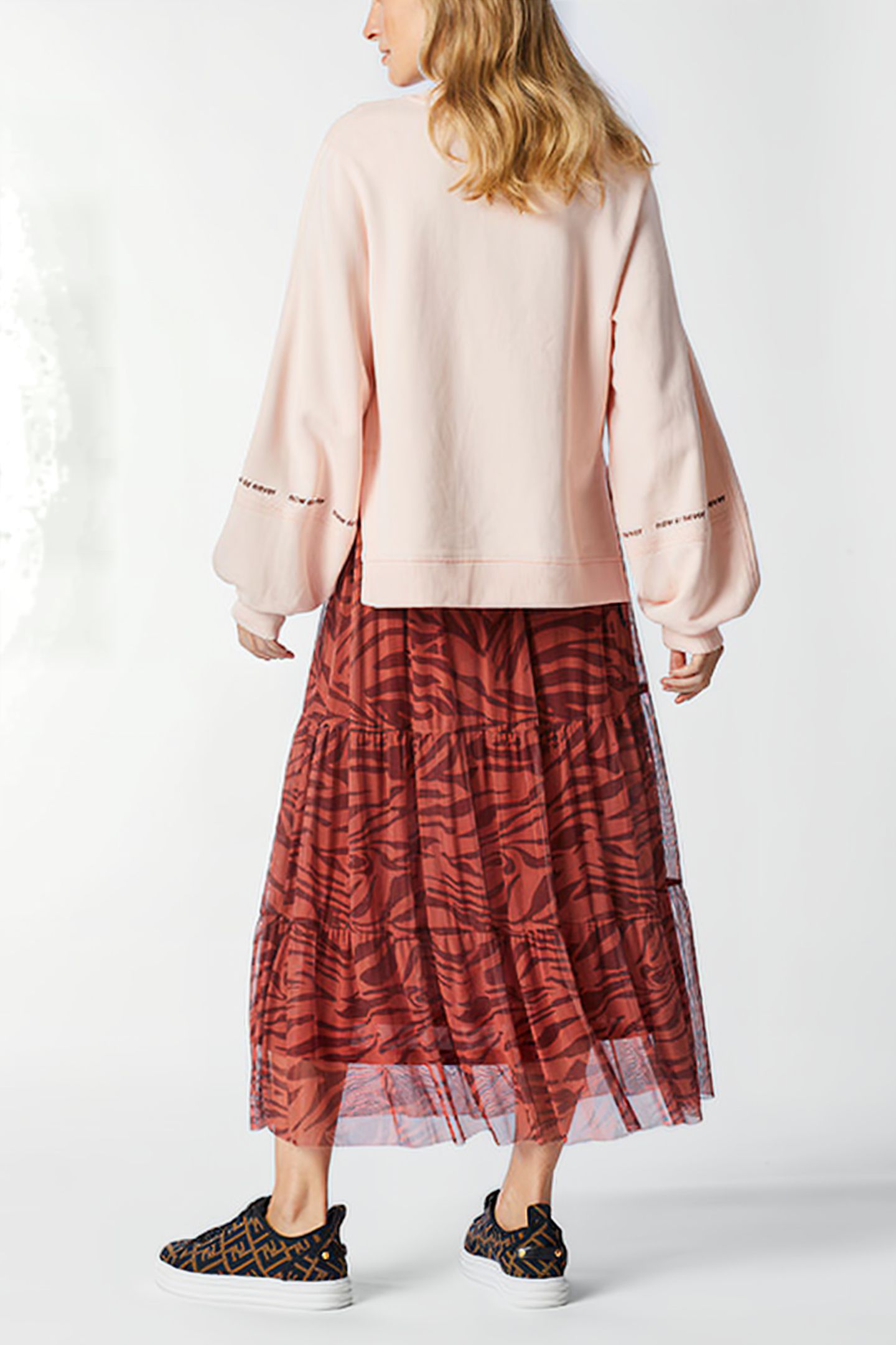 SKIRT PRINTED MESH GINGER SPICE 3