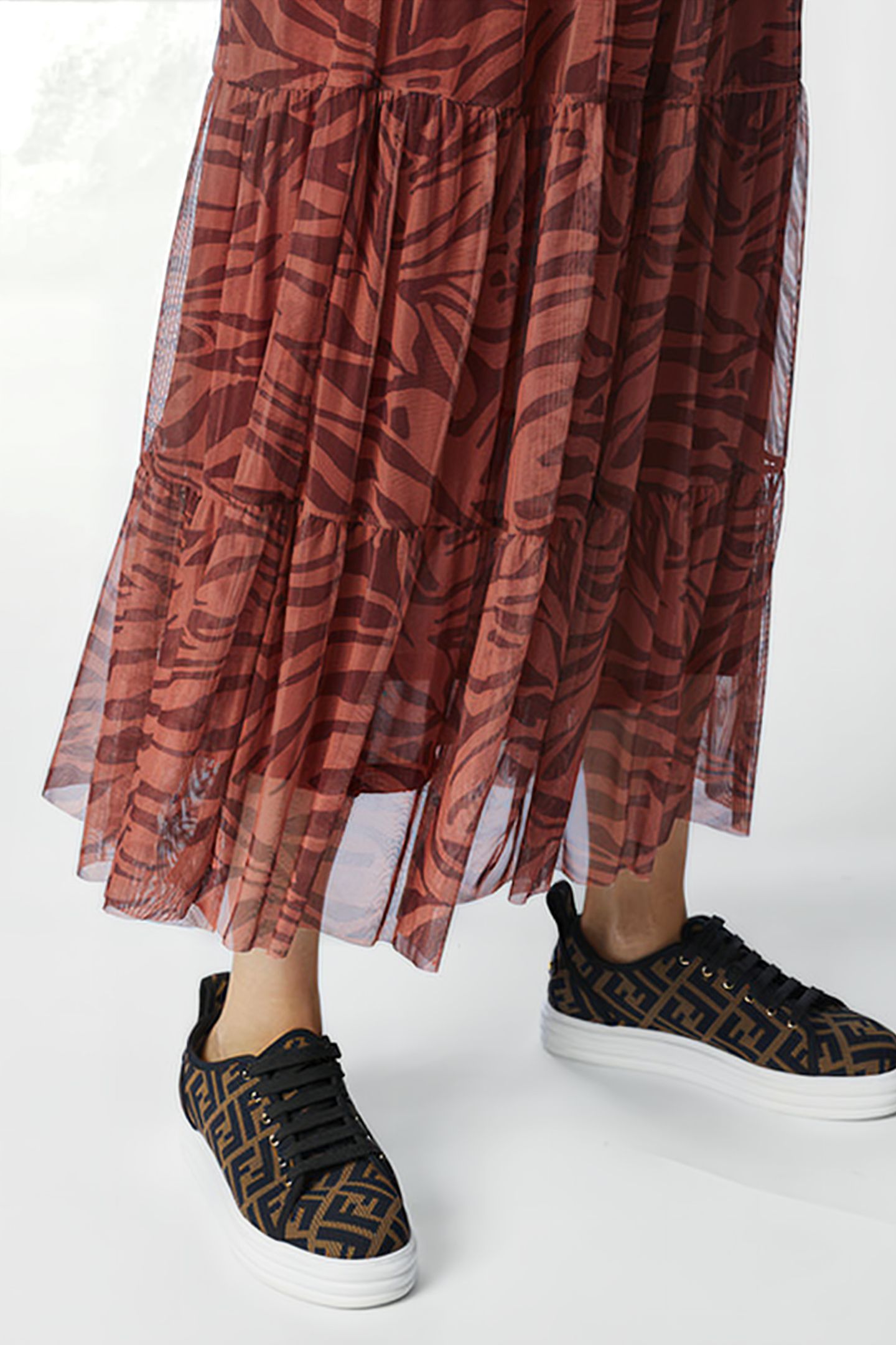 SKIRT PRINTED MESH GINGER SPICE 4