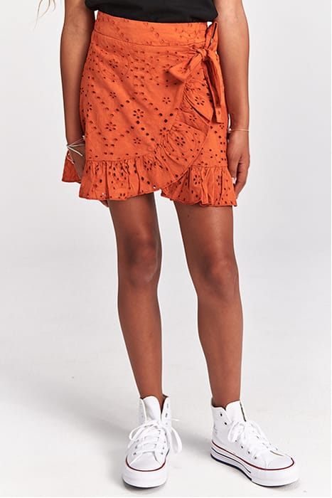 GIRLS CALIFORNIA SKIRT BRODERIE ANGLAISE SPICE ROUTE BROWN 2