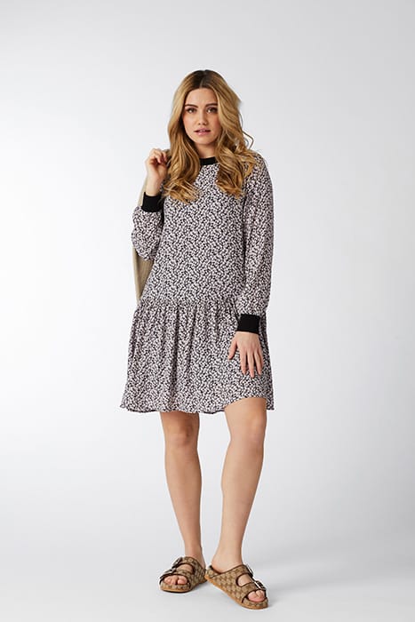 MIDI DRESS PRINTED WITH RIP DETAIL LAVENDER 2