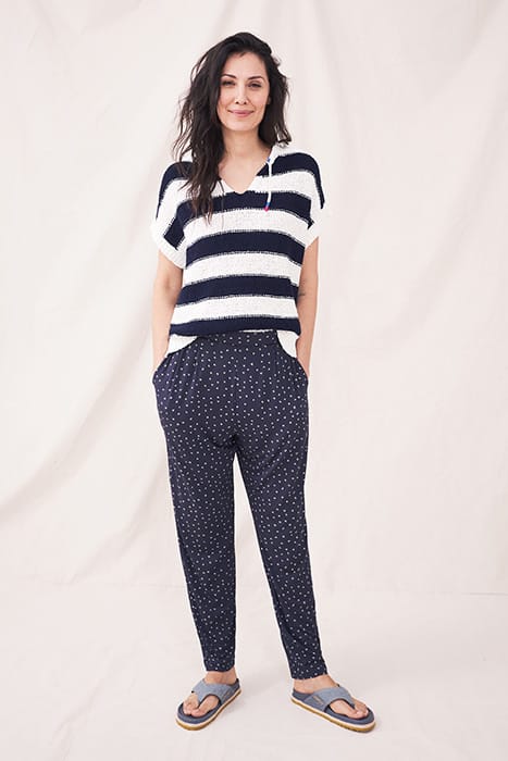 MAISON ECO VERO JERSEY TROUSER PURPLE MULTI 2