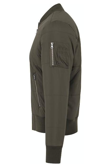 BASIC QUILT BOMBER JACKET OLIVE 6
