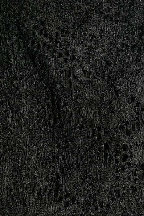 LADIES SHORT OVERSIZED LACE INSET CREW BLACK 10
