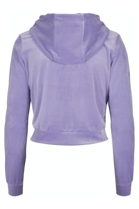 LADIES SHORT VELVET ZIP HOODY LAVENDER 9