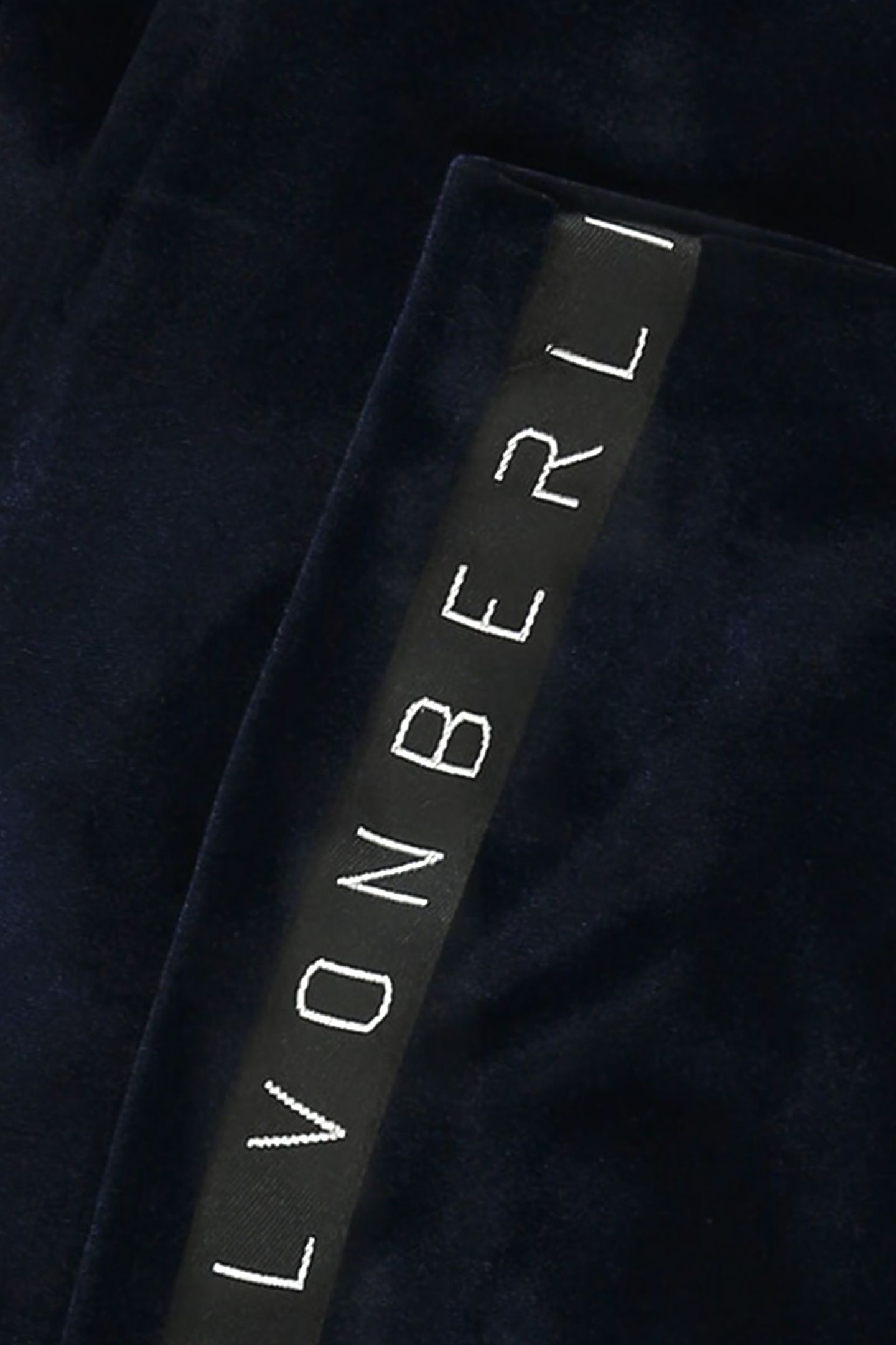 WOMEN'S LOGO VELVET JERSEY SKINNY PANTS NAVY 3