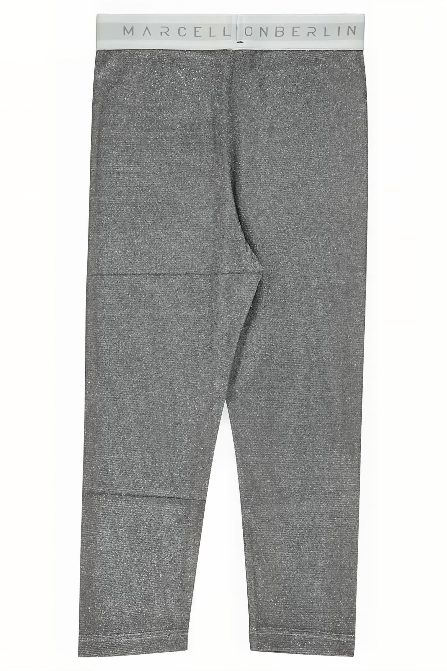 WOMAN'S GLITTER LEGGINS SILVER WITH LOGO TAPE WHITE SILVER 2