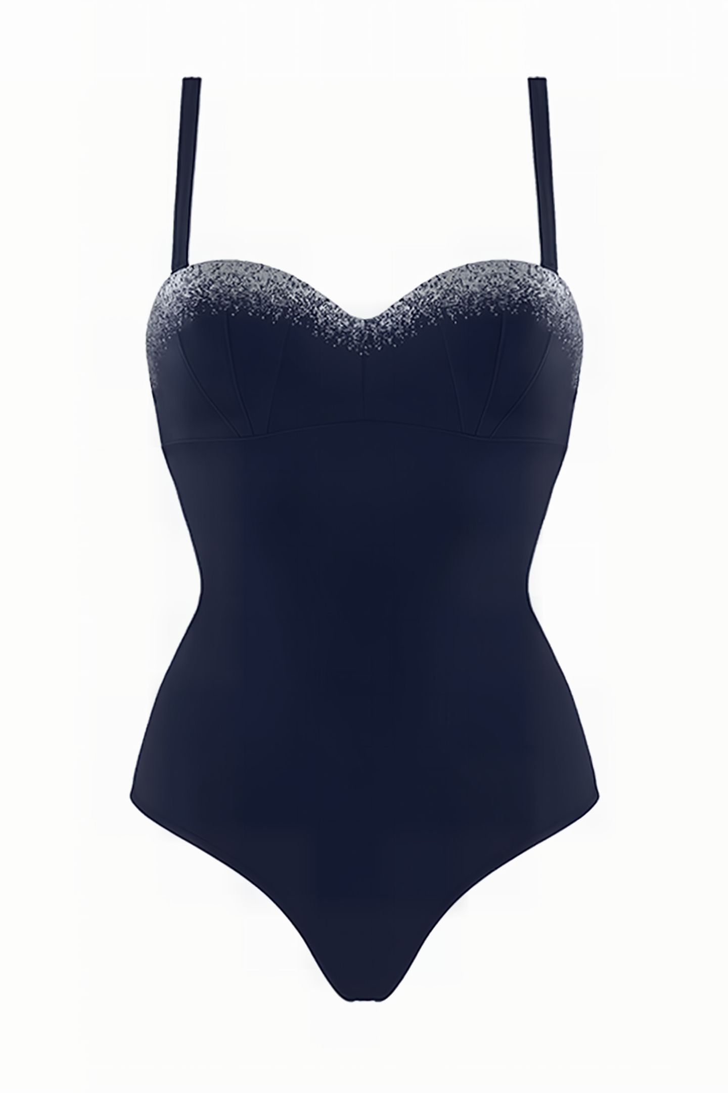 ISHTAR MIDNIGHT BLUE AND SILVER STRAPLESS BATHING SUIT 3