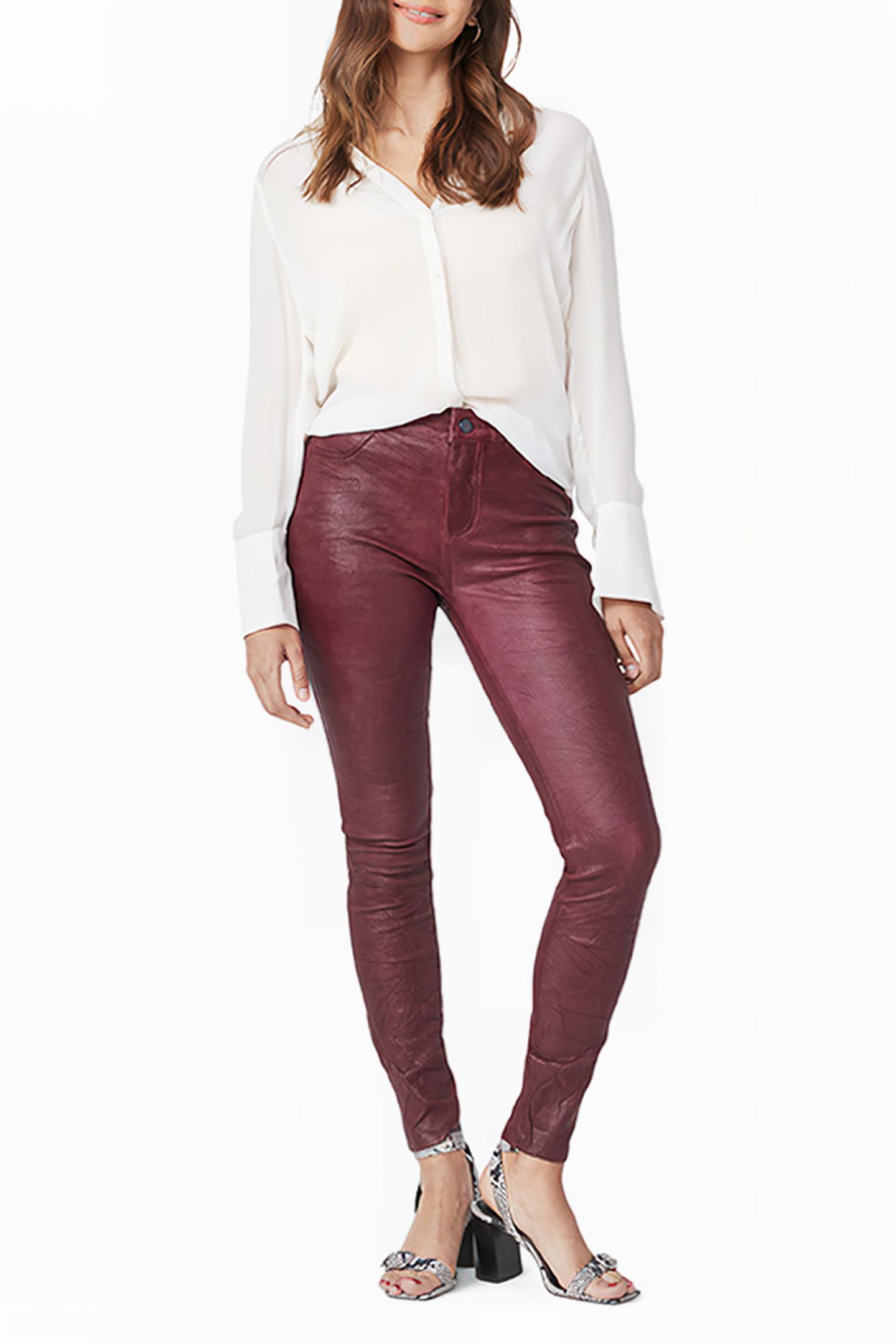 HOXTON STRETCH LEATHER PANT DARK CURRANT 3