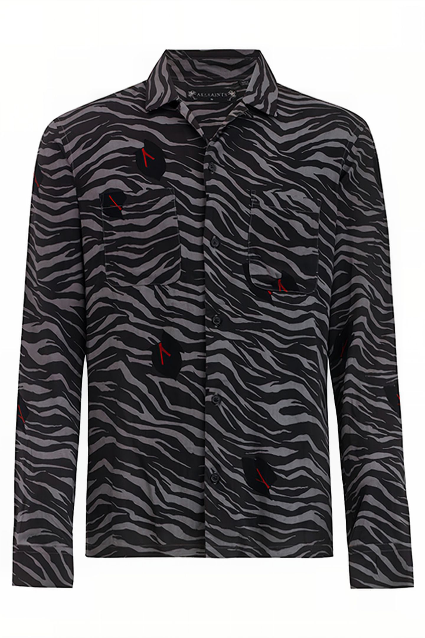 LAZARO LS SHIRT GREY/JET BLACK 1