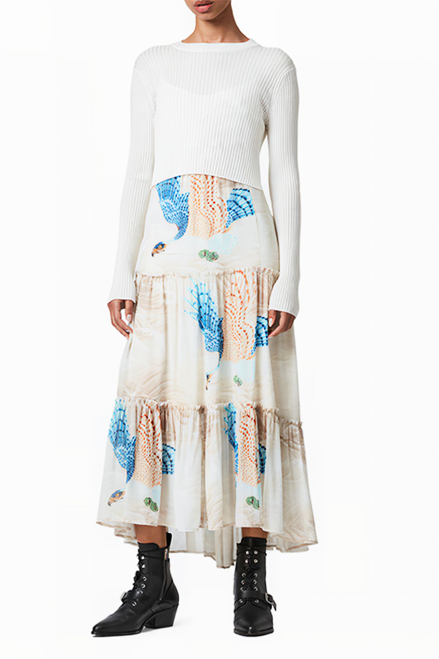 TILLY SWOOP DRESS ECRU WHITE 2