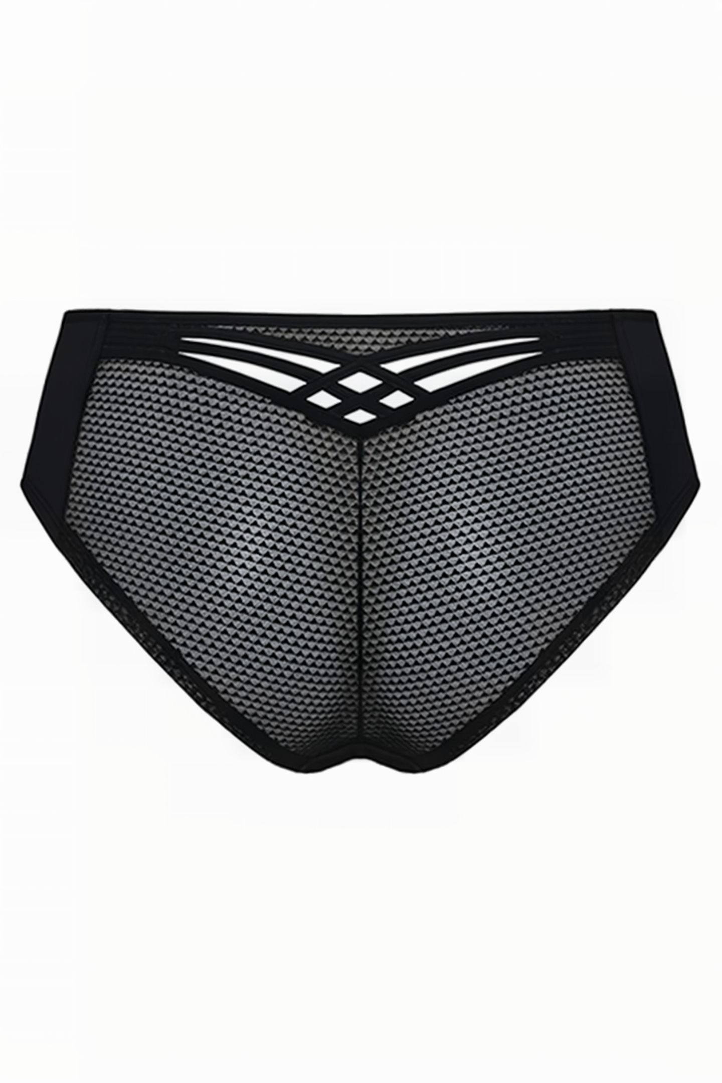 DAME DE PARIS BLACK PYRAMID MESH BRAZILIAN BRIEFS 4