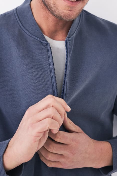 HILTON ZIP NECK BOMBER DEEP BLUE 2