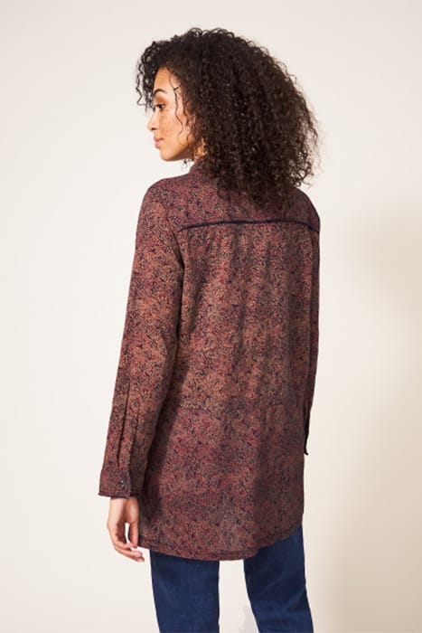 LOTTIE LONGLINE MIX SHIRT NAVY MULTI 2
