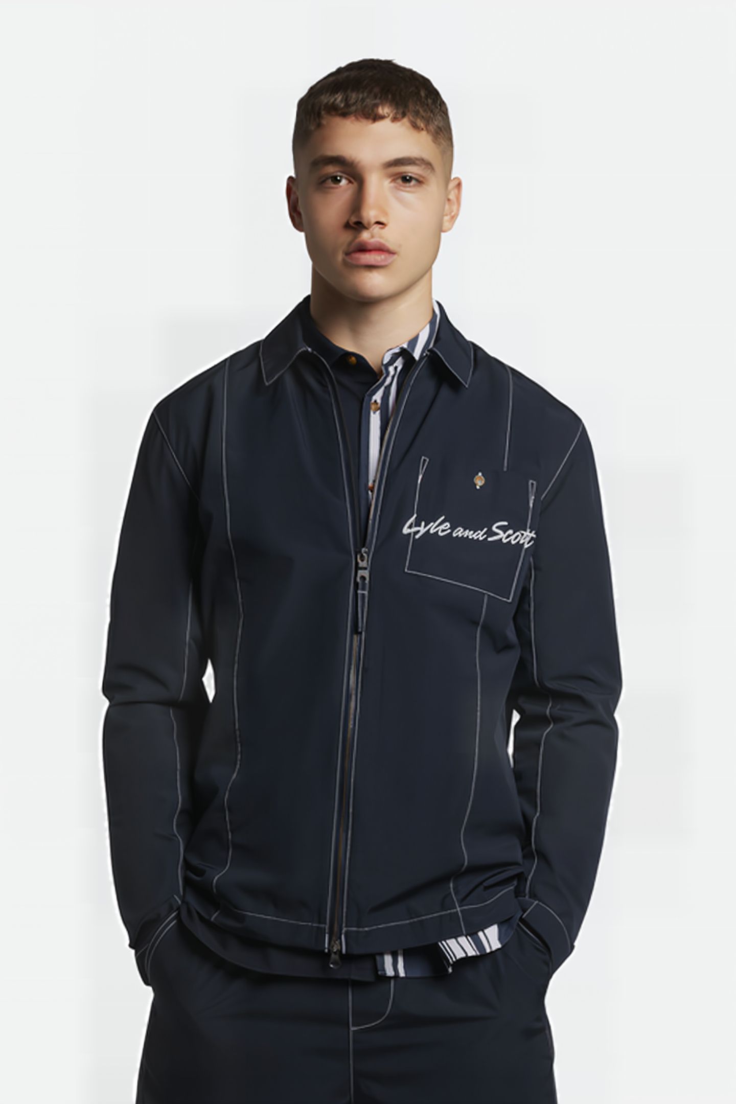 PANELLED OVERSHIRT DARK NAVY 1