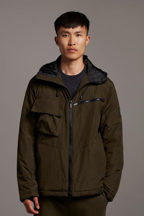 WADDED DUAL POCKET JACKET WITH FACE GUARD OLIVE 1