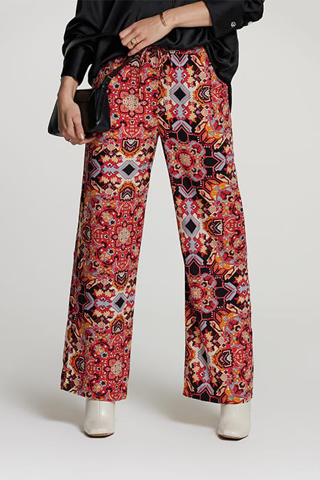 LADIES MONACO TROUSERS BOHO AZTEC OLD RED 1