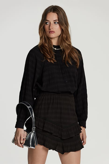 LADIES PLYMOUTH BLOUSE TASMANIA STRIPE BLACK 1