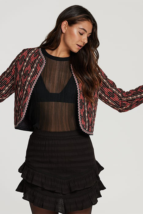 LADIES COLOMBO JACKET ICAT LUREX MERLOT RED 5
