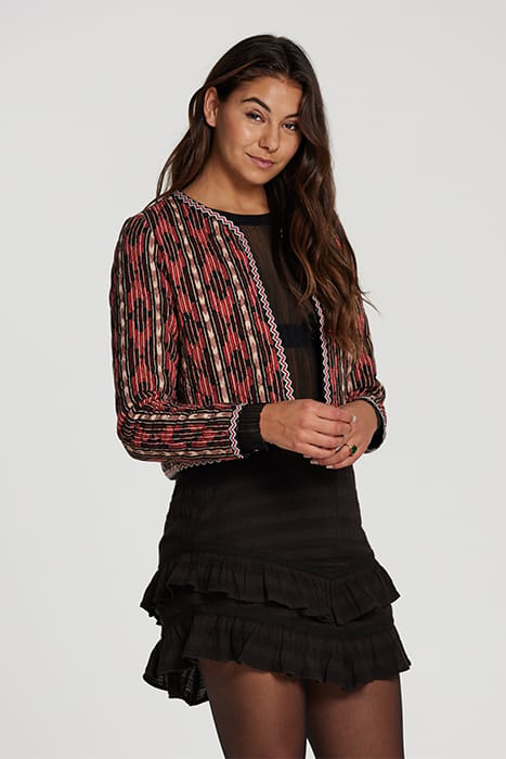 LADIES COLOMBO JACKET ICAT LUREX MERLOT RED 2
