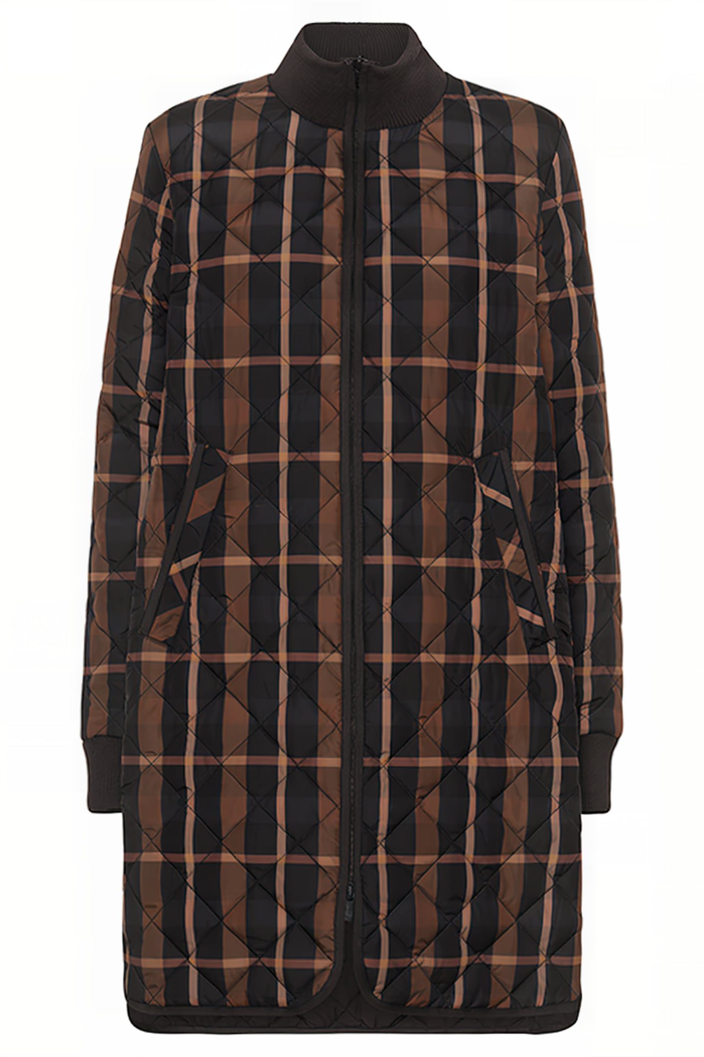 10 ART06TARTAN PADDED COAT CASHEW 1