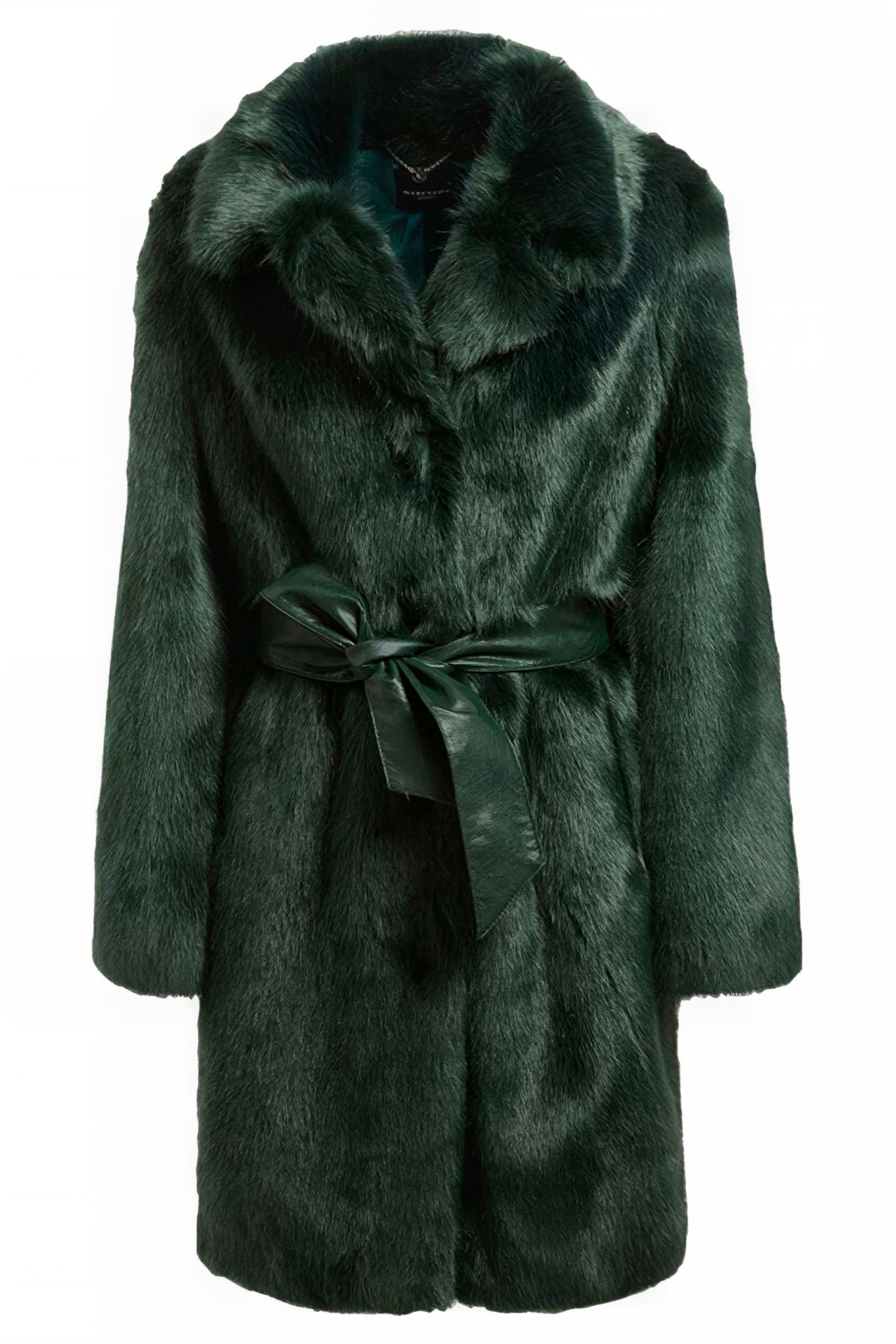 MARCIANO BY GUESS MATILDA COAT JET BLACK FAUX FUR 6