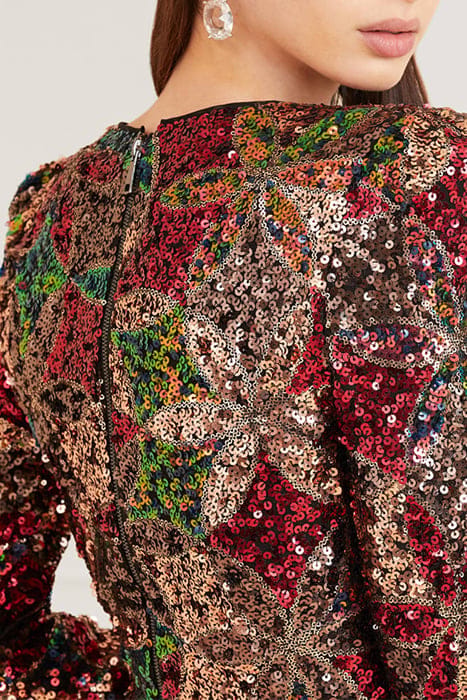 MARCIANO BY GUESS EZRA SEQUIN TOP HARLEQUIN BLOUSE 4