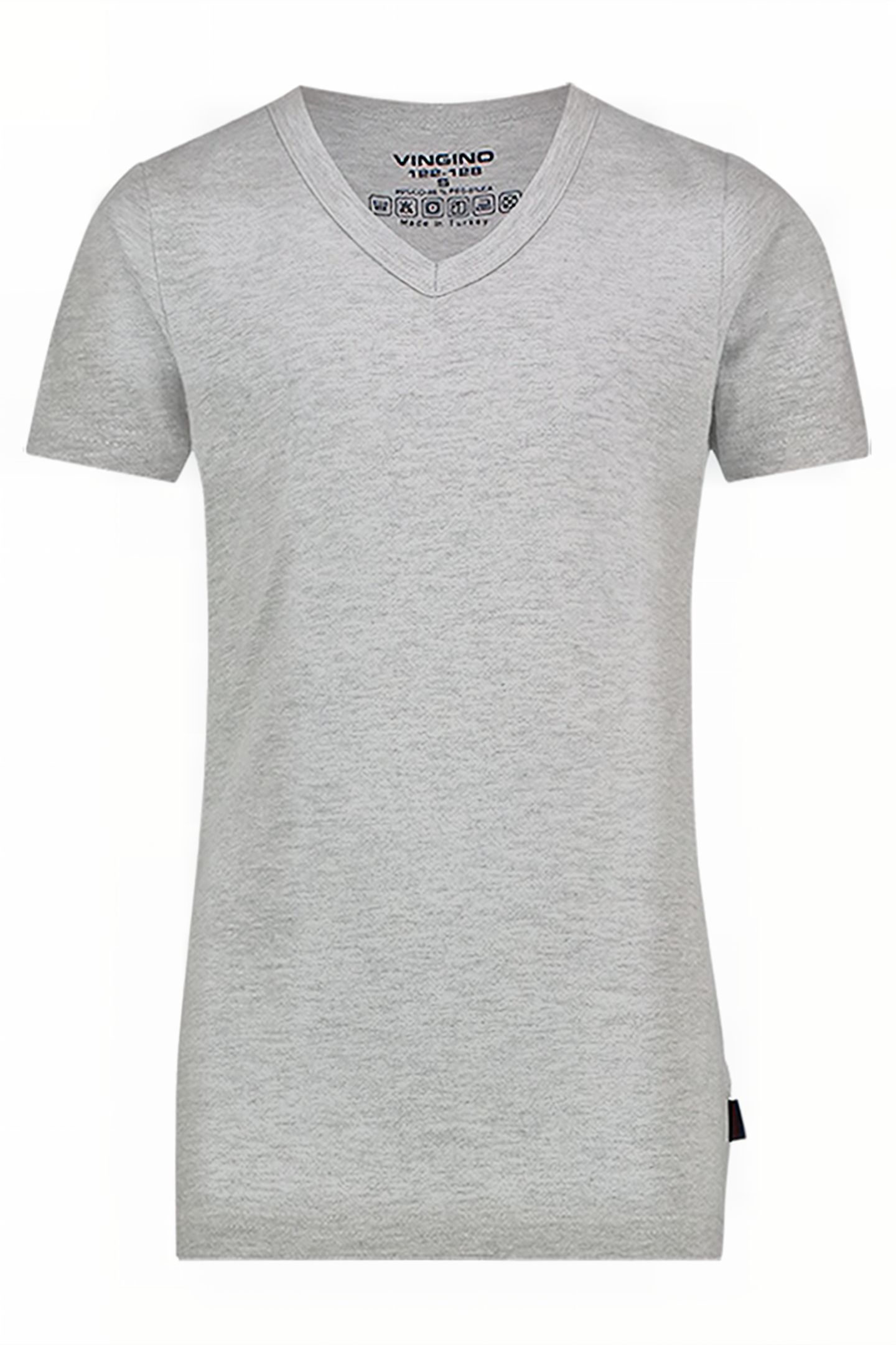 SHORT SLEEVE V NECK TS BOYS GREY MELE 1