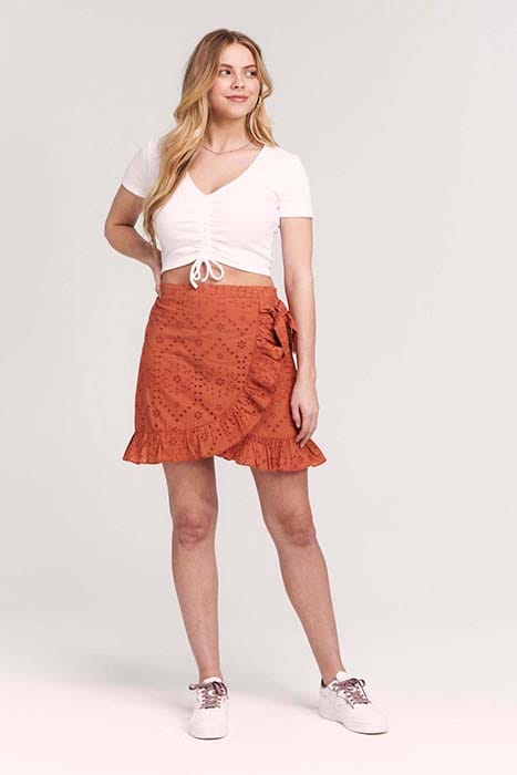 LADIES CAPE TOWN SKIRT BRODERIE ANGLAISE SPICE ROUTE BROWN 5