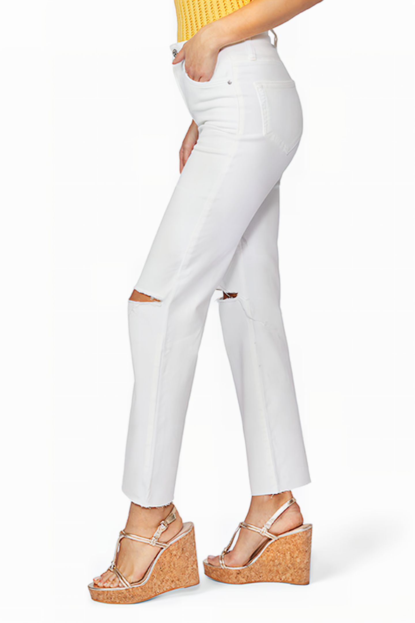 STELLA STRAIGHT W RAW HEM BARE WHITE DESTRUCTED 4