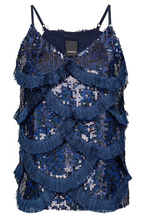 TOCCALMATTO TOP FULL PAILLETTE BLUE/BRIGHT BLUE MULTI-COLOUR 6