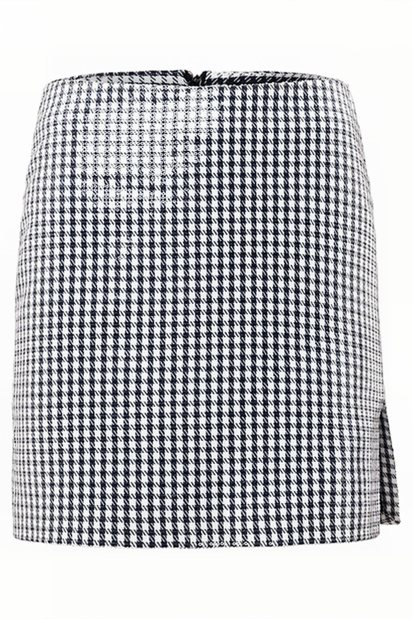 SEQUIN MINI SKIRT NAVY CHECK 3