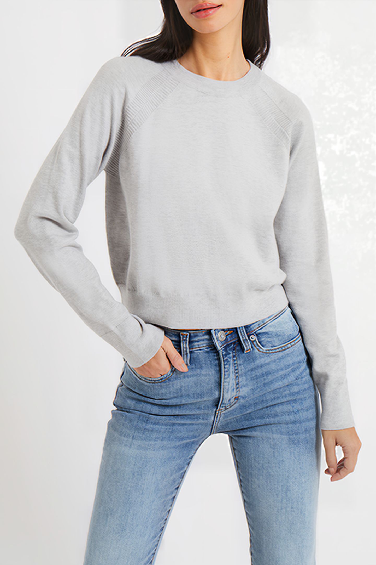 SUPERSOFT DOUBLE RAGLAN CREW LGT GREY MEL 2