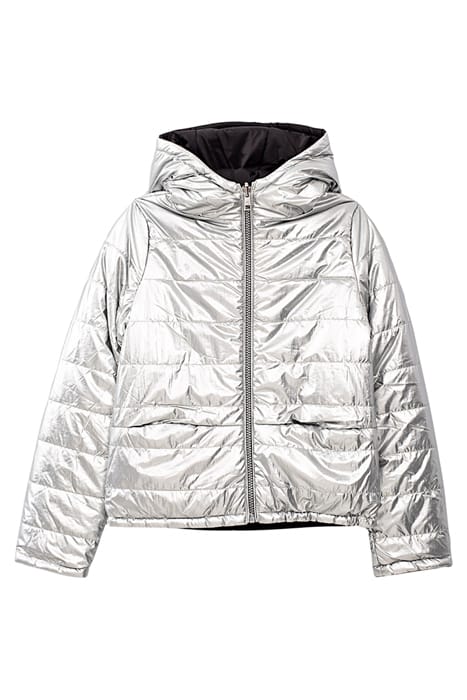 GIRL’S SILVER AND BLACK REVERSIBLE BODYWARMER SILVER / BLACK 1