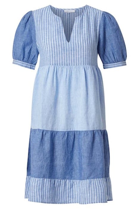 LINEN DRESS AMALFI BLUE 1