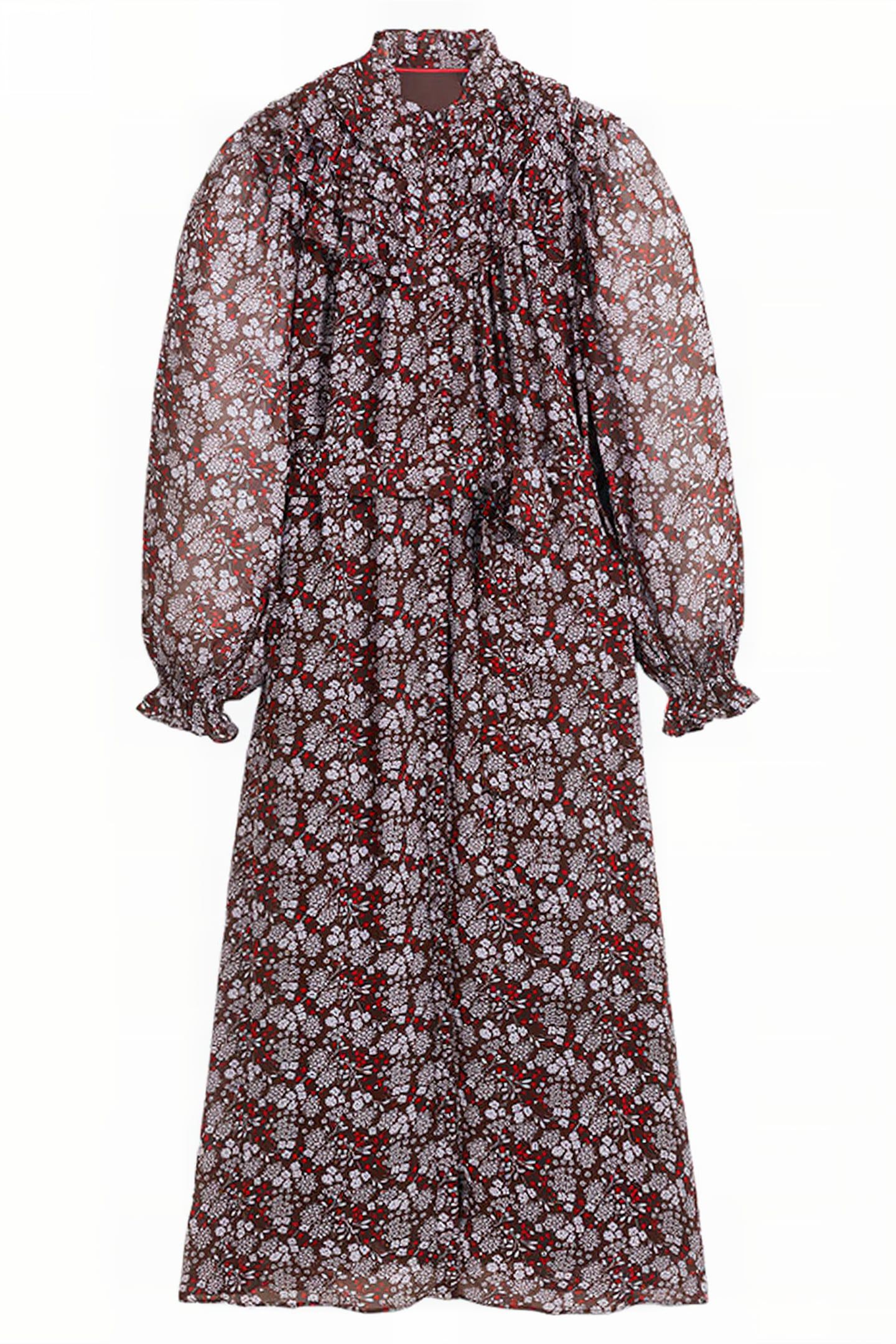 RUFFLE YOKE MIDI SHIRT DRESS PRP 6