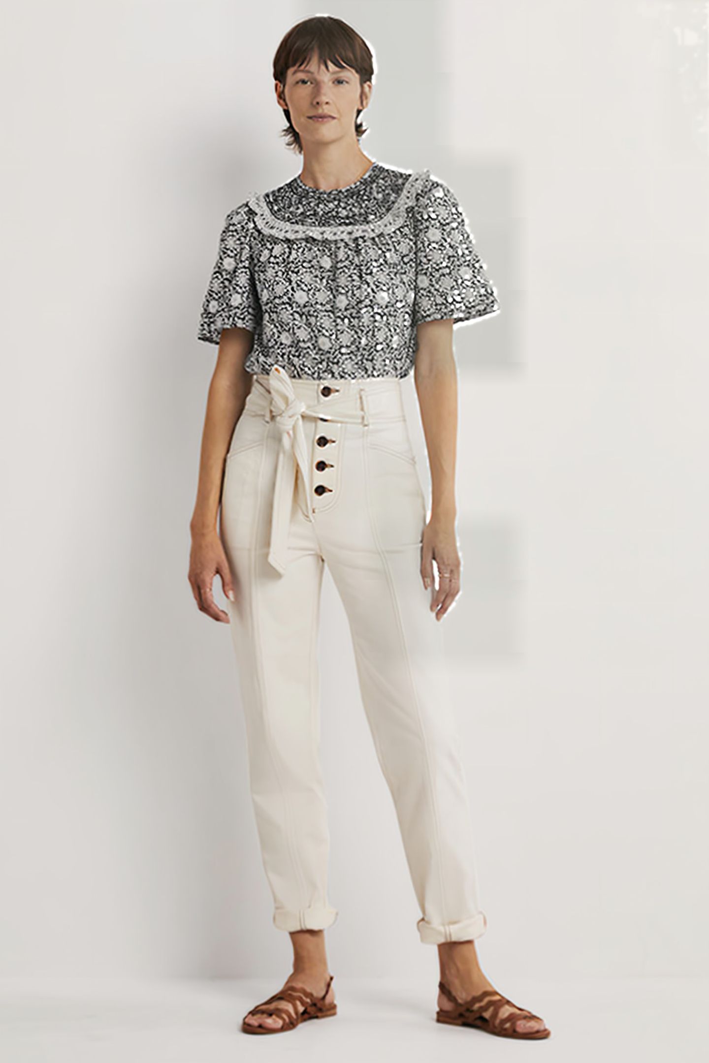 BELTED HIGH RISE JEANS ECR 3