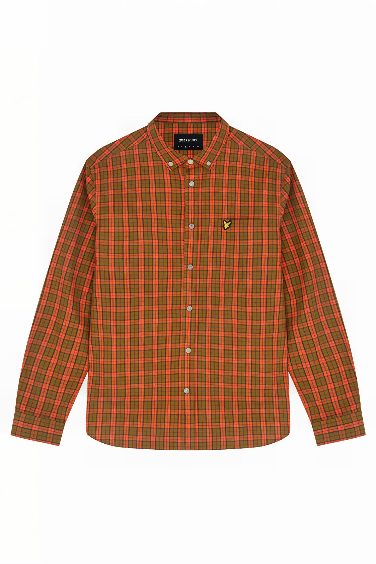 CHECK POPLIN SHIRT VICTORY ORANGE/OLIVE 5