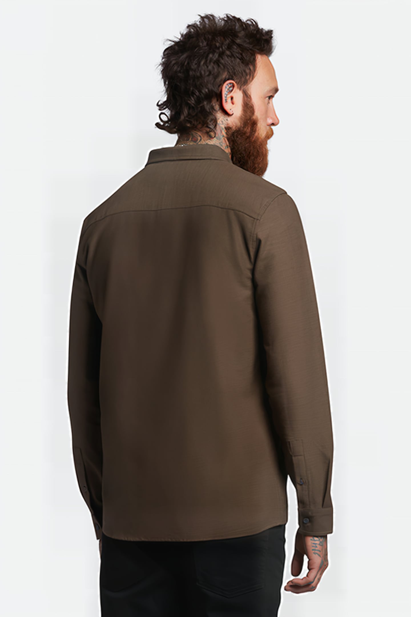 CHUNKY SLUB SHIRT FORM GREEN 2