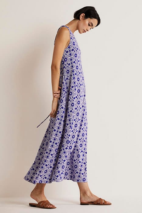 ONE SHOULDER JERSEY MIDI DRESS BLU 3