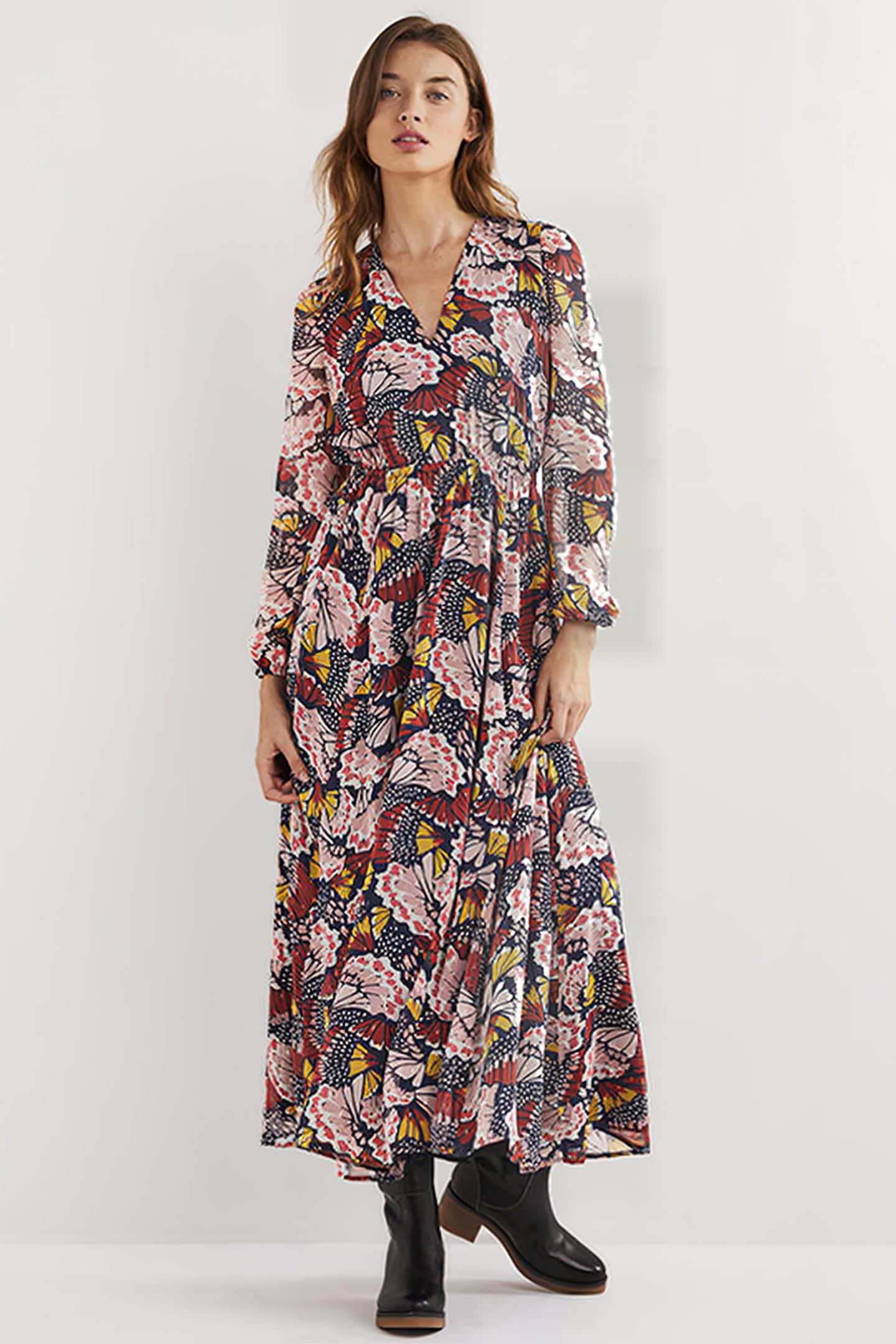 METALLIC DETAIL MAXI DRESS MUL 1
